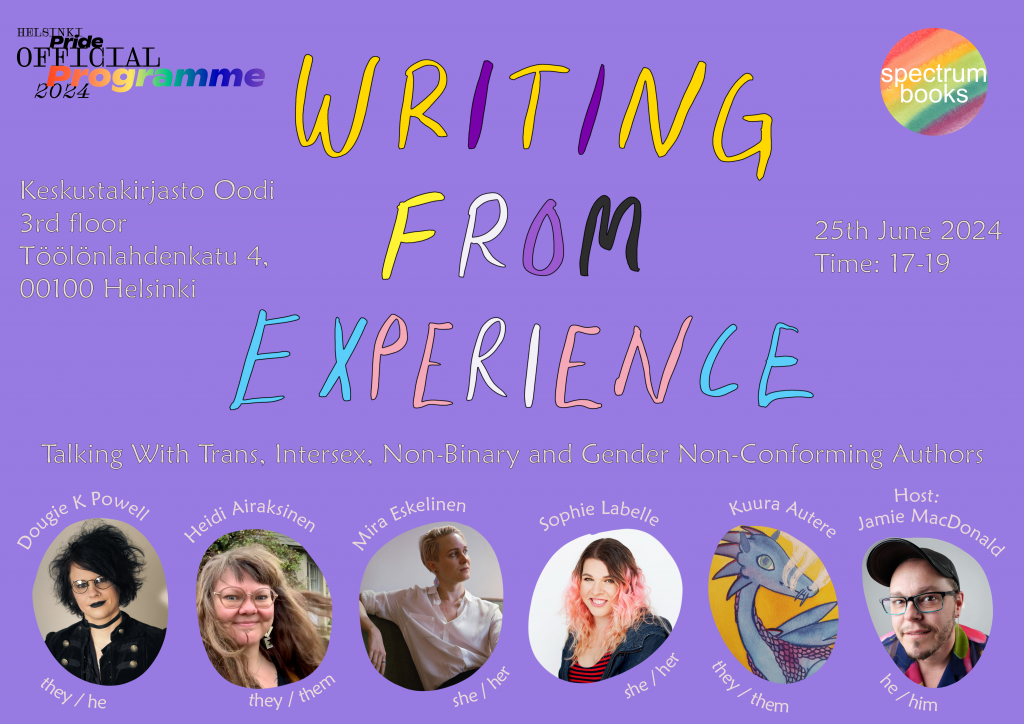 Writing From Experience - Talking With Trans, Intersex, Non-Binary and Gender Non-Conforming Authors