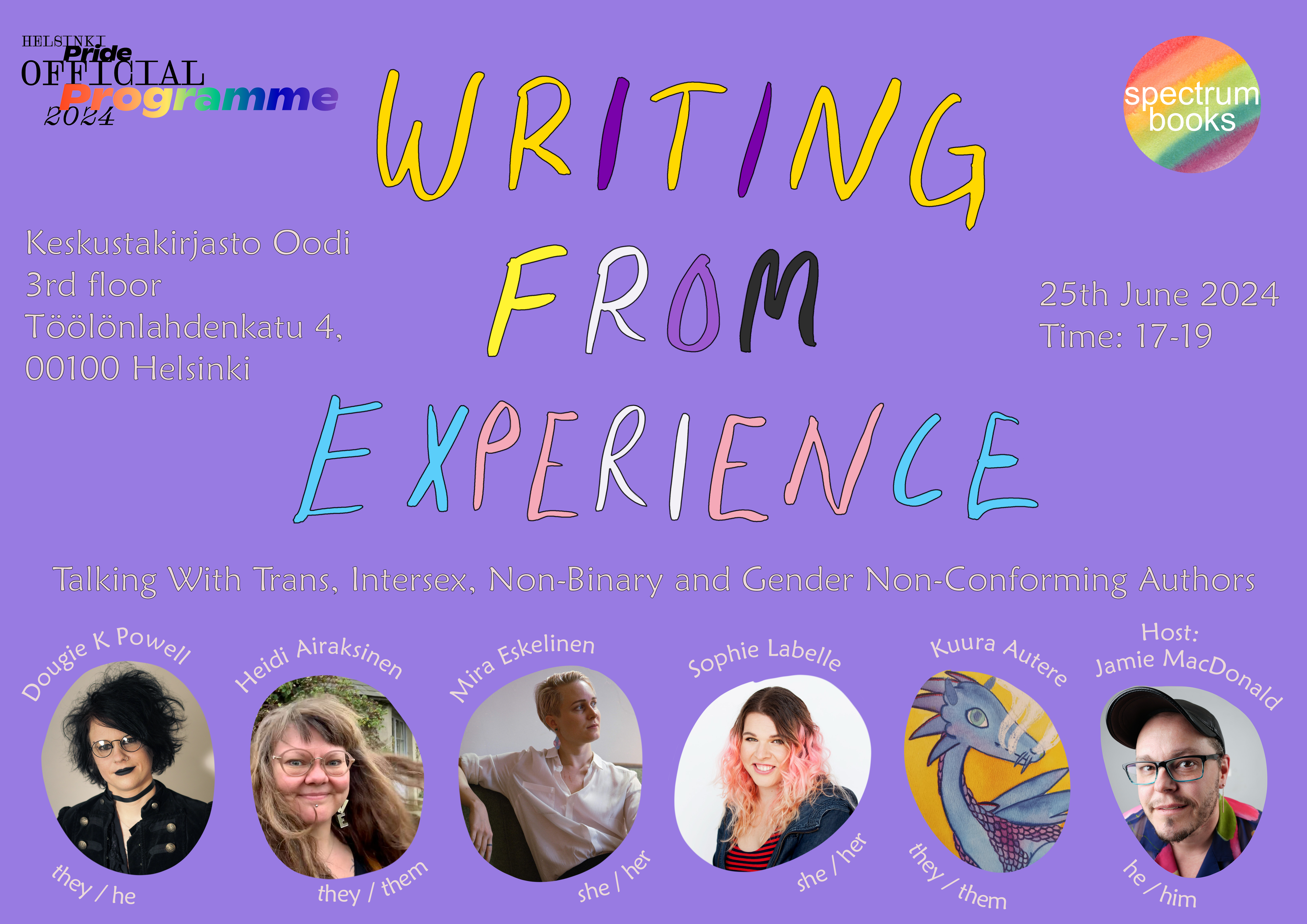 Writing From Experience – Talking With Trans, Intersex, Non-Binary and Gender Non-Conforming Authors