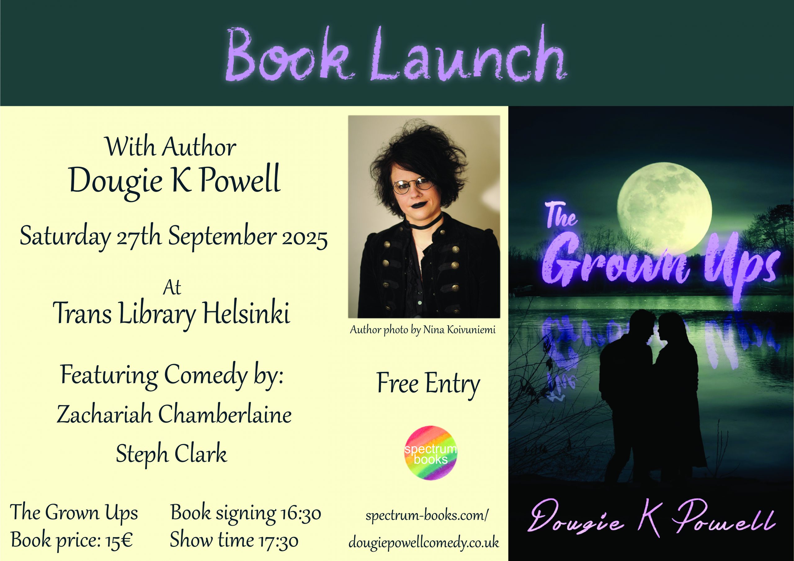 The Grown Ups – Book Launch – Trans Library Helsinki